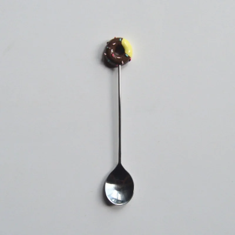 

Creative Cute Candy 304 Stainless Steel Doughnut Coffee Spoon Fruit Fork Stirring Spoon Teaspoon Dessert Tea Spoon Tableware