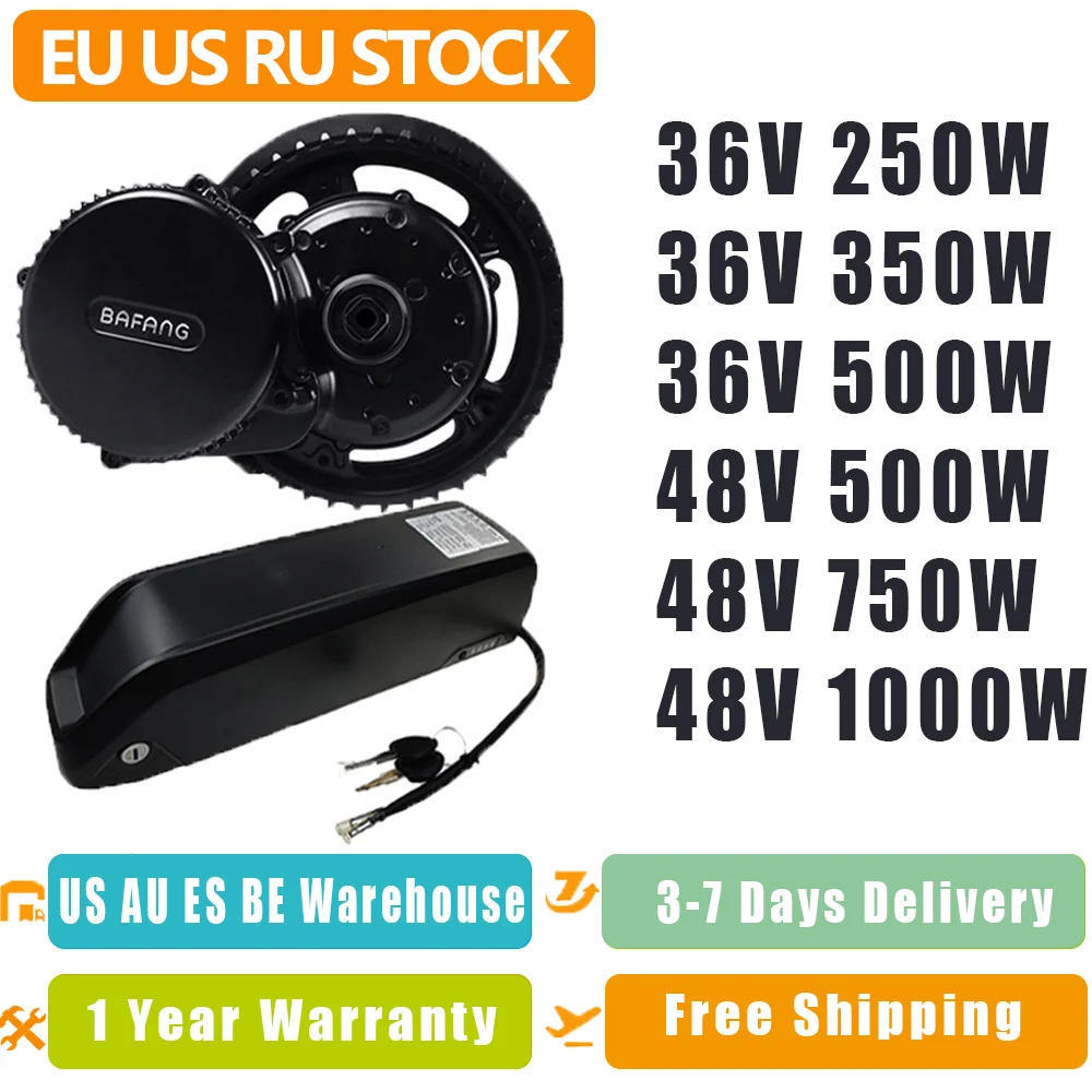 BBS01B BBS02B BBS02 BBSHD Bafang 48В 500 Вт/750 Вт/1000 Вт комплект электродвигателей с 17.5ач литий