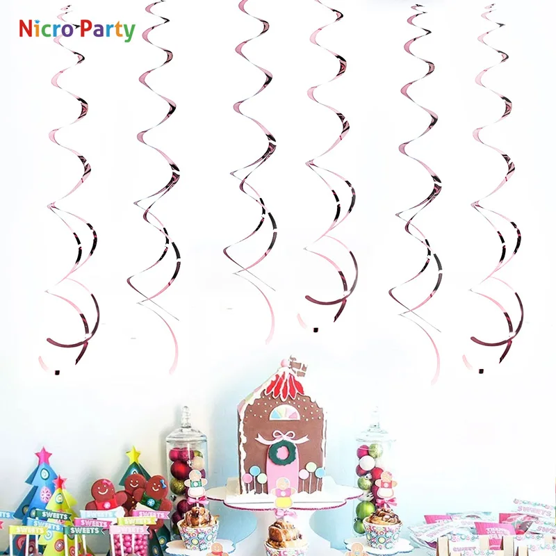 Nicro 6 шт/лот спиральная тканевая подвесная гирлянда с кисточками для свадьбы дня