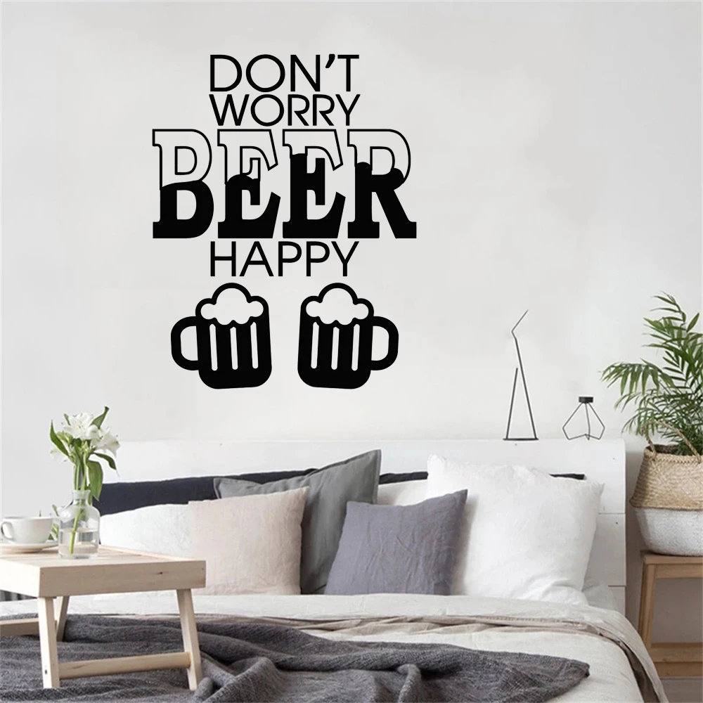 

Drop Shipping beer Wall Stickers Self Adhesive Art Wallpaper For Kids Room Living Room Home Decor Decoration Accessories