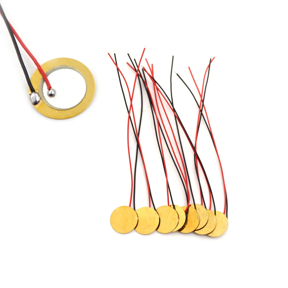 20 шт./лот 15 мм пьезоэлемент датчик триггерный барабанный диск + провод медь Новое
