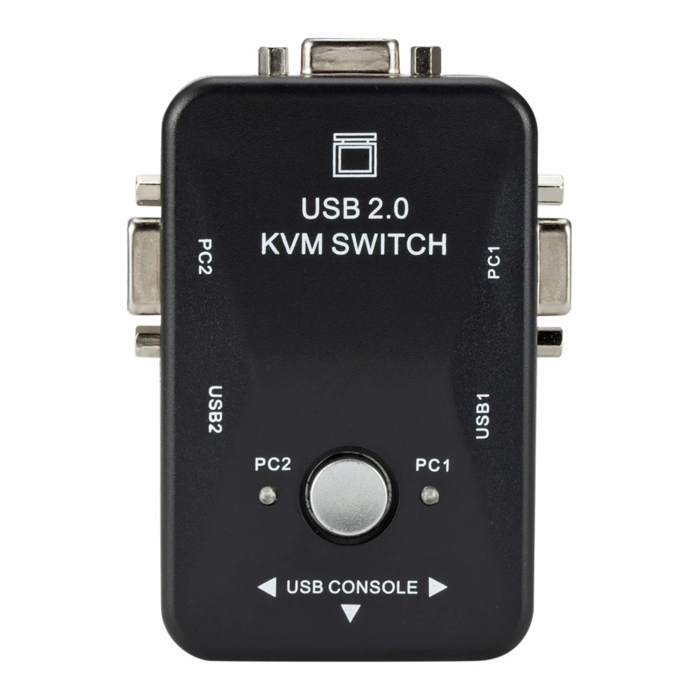 

USB KVM Switch for PC Monitor/Keyboard/Mouse (2 ports) Maximum Compatibility and Simultaneous Computer Sharing