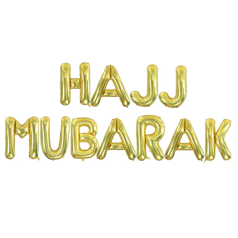 

16 дюймов алюминиевая фольга HAJJ MUBARAK набор воздушных шаров EID фестиваль исламское мусульманское украшение Мубарак Рамадан поставки