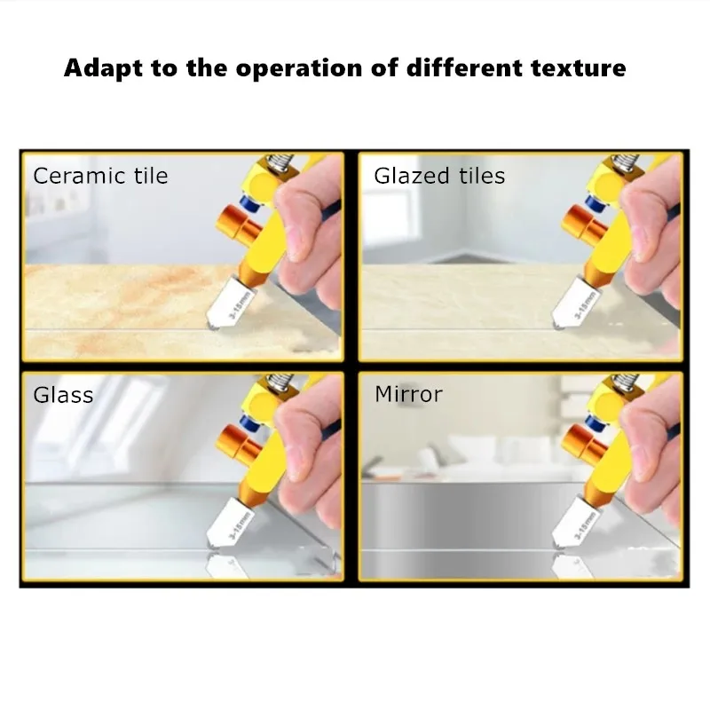 

2In1 Ceramic Tile Opener Divider Manual Glass Cutter Diamond Cutting Tool Aluminum Alloy Glass Cutter Hand Tool Part