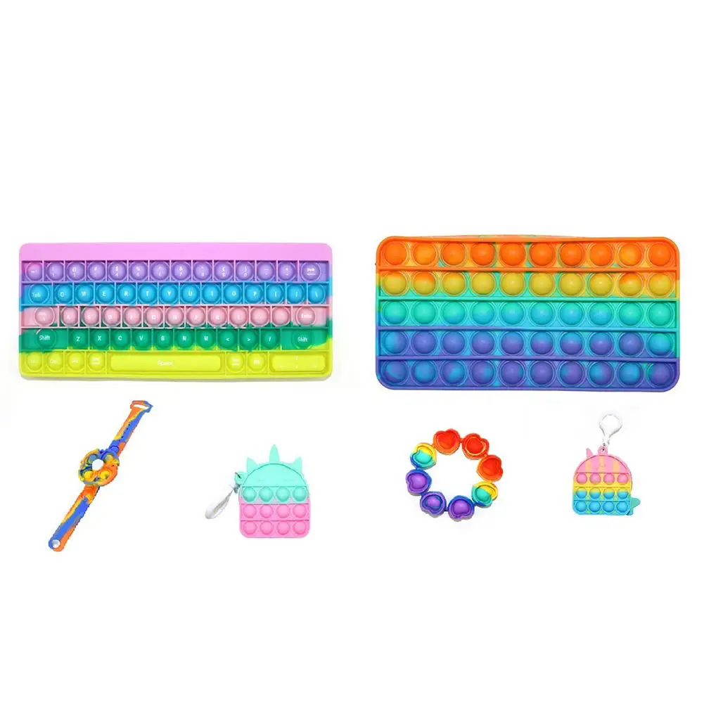 

Sensory Fidgets Toy Push Bubble Silicone Squeeze Board Antistress Toy For Kids Adult Autism Special Need Simple Dimples Fidgets