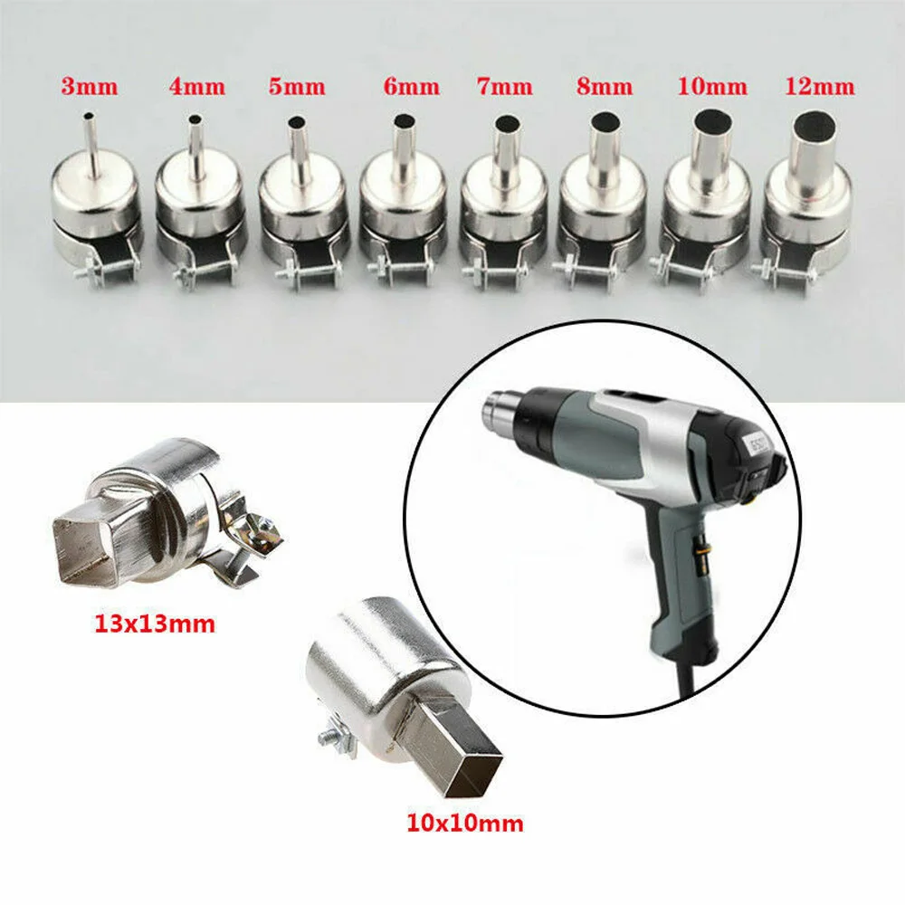 

8pcs Heat Gun Nozzle Hot Air Gun Heat Resisting Nozzles Tips 3/4/5/6/7/8/10/12mm