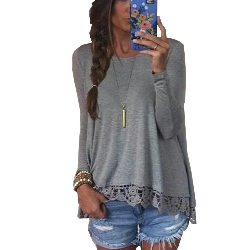 

Женская блузка 2020, женская рубашка, осенняя Сексуальная кружевная блузка, женские рубашки, модная повседневная рубашка с длинным рукавом и ...