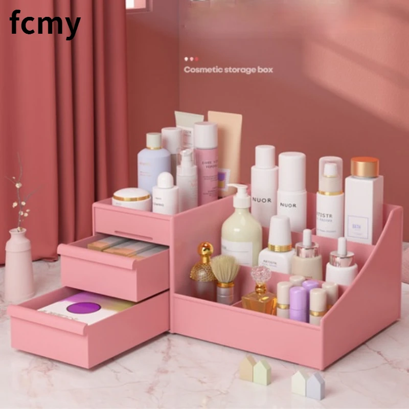 

Makeup Drawer Organizer Large Capacity Cosmetic Storage Box Sticker Stationery Container Desktop Sundries Storage Box Pen Holder