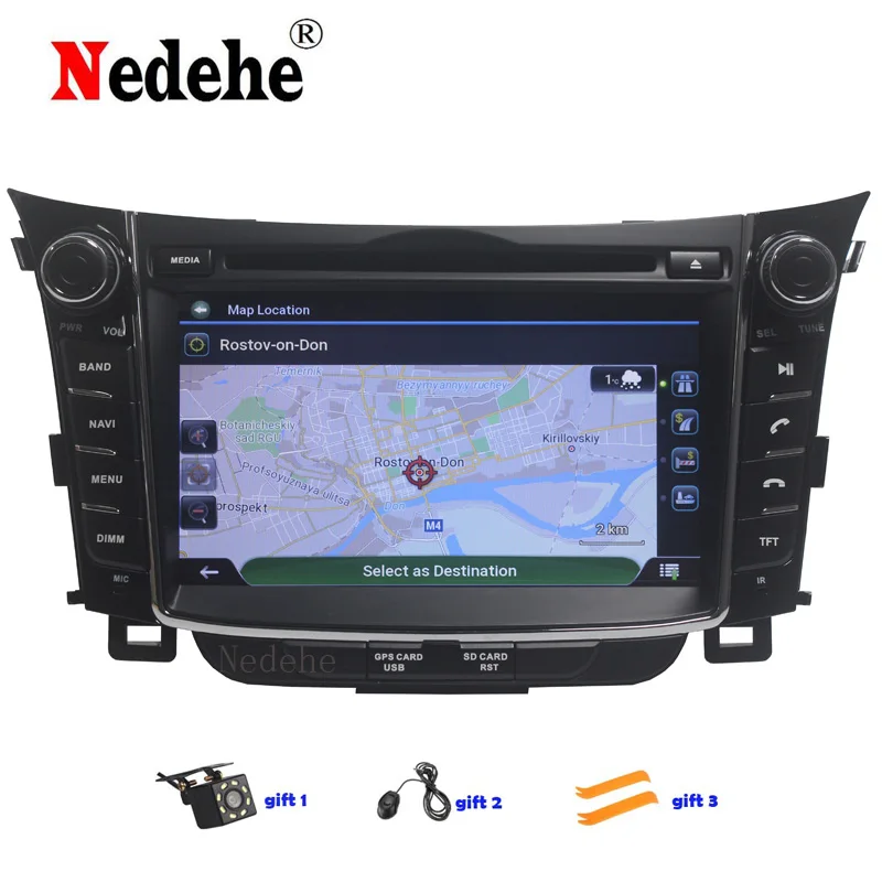 Автомобильный DVD плеер 2 DIN Android 9 Восьмиядерный 4 Гб + 64 ГБ GPS для Hyundai I30 2011 2016