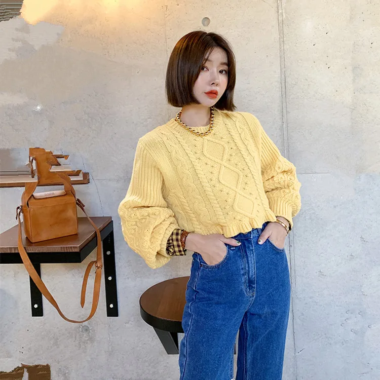 Женский вязаный свитер Colorfaith повседневный однотонный пуловер свободного кроя с