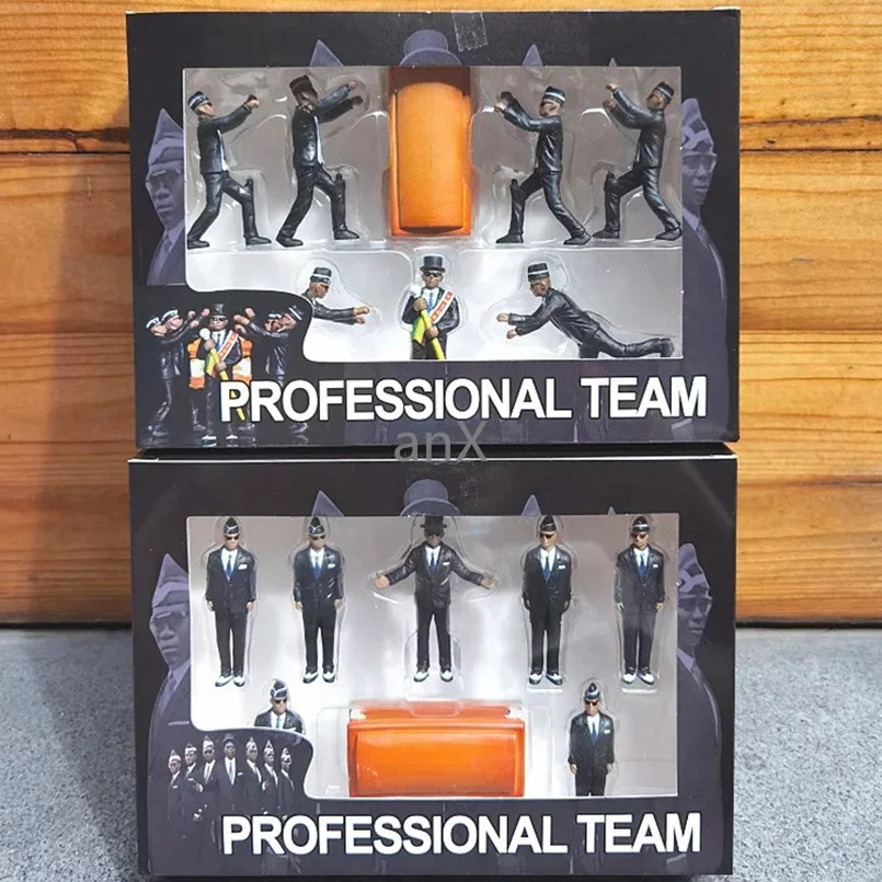 8 шт. в комплекте Горячая Мода Черные нести гроб сборная фигурка 6 см черные из ПВХ