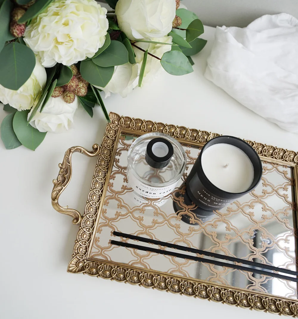 38*21 5 см в европейском стиле ретро украшения духи для хранения косметики поднос из