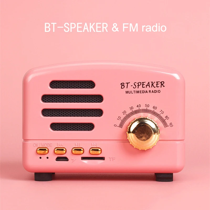 Raido Mini Speaker Radio Vintage Style Bluetooth V4.0 Support FM TF Card Wireless UY8 | Электроника