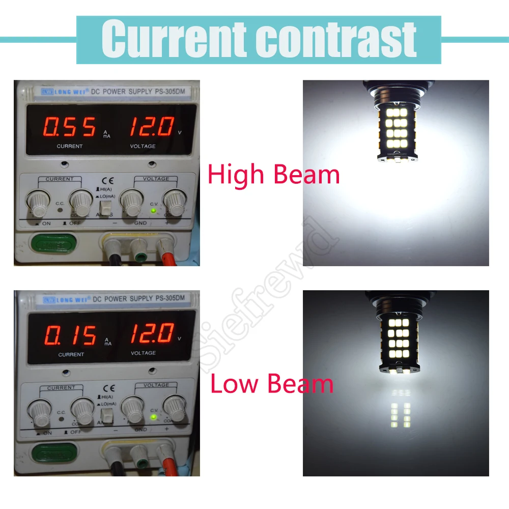 

2 шт. 6 в/12 В DC 56 светодисветодиодный P42D сменная лампа 2835 SMD дальний и ближний свет автомобиль Вождение Мотоцикл фара противотумансветильник фара белый 6000K