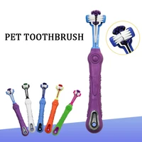 three sided pet toothbrush dog multi angle cleaning brush bad breath tartar teeth care cat mouth supplies