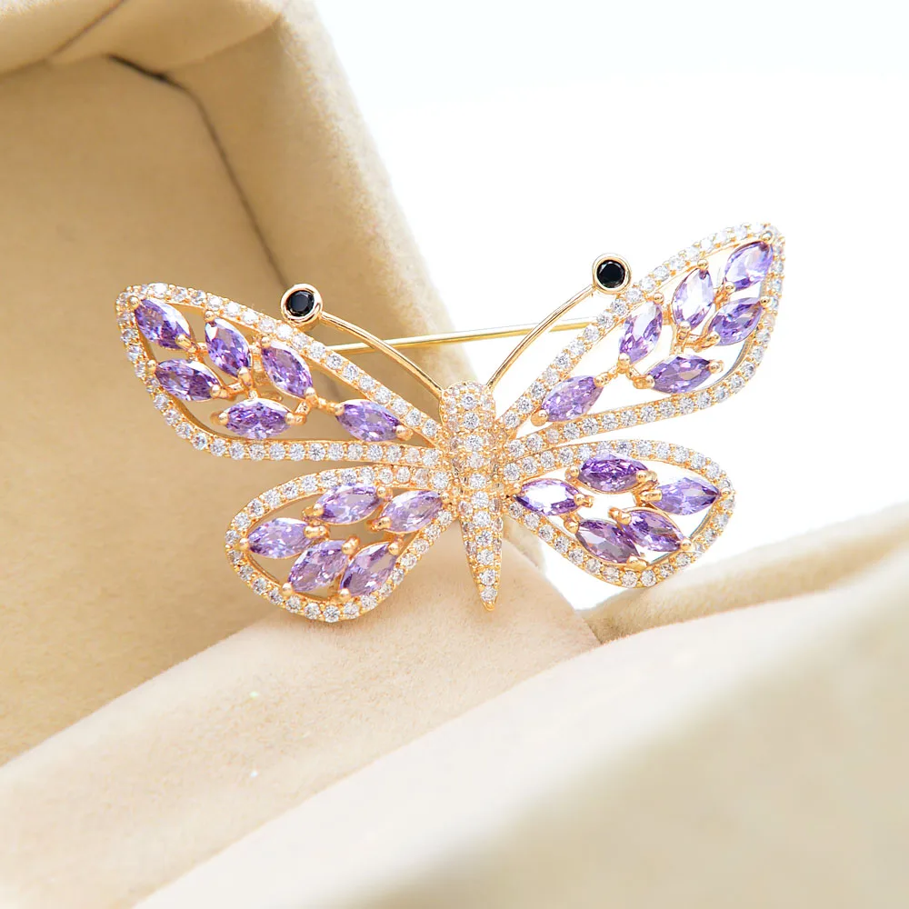 Женские броши бабочки CINDY XIANG с кубическим цирконием блестящие циркониевые