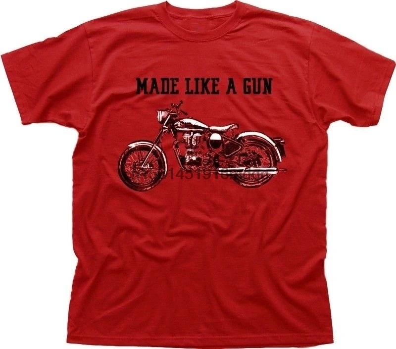 Футболка Royal Enfield с логотипом пистолета красная мотоциклетная ретро футболка