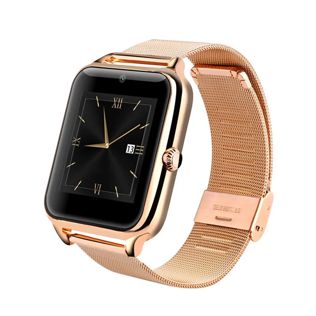 

Z60 Bluetooth Smart Watch Steel Band Wristwatch With Camera Support SIM TF Card Handsfree For Apple iOS For Android Pk DZ09 2019