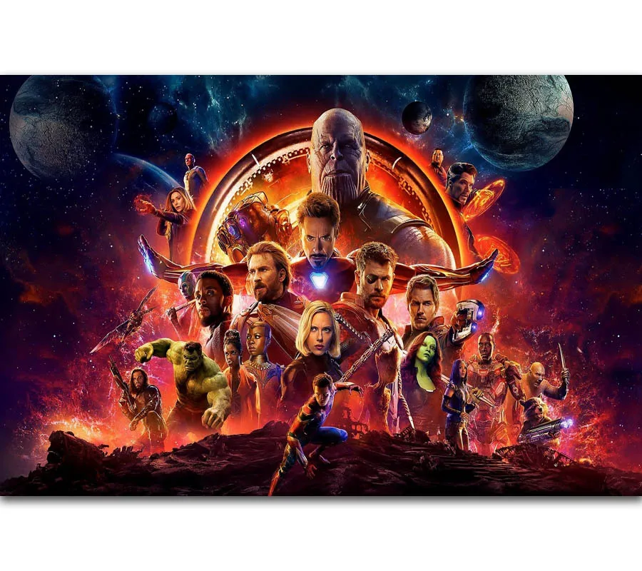 MQ3538 хит, Мстители, Бесконечная война, Мстители 3, фильм MARVEL, художественный плакат, Шелковый Холст, украшение для дома, Настенная картина, печать - Цвет: Avengers Infinity 06