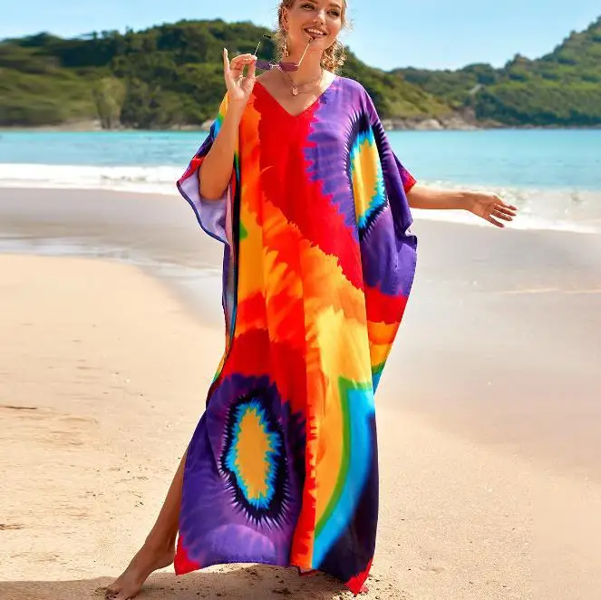 

2022 Bathing Suit Women Bikini Cover-ups Multi Colour Women Summer Kimono Dress Beach Wear Swim Suit Cover Up Long Swimsuits