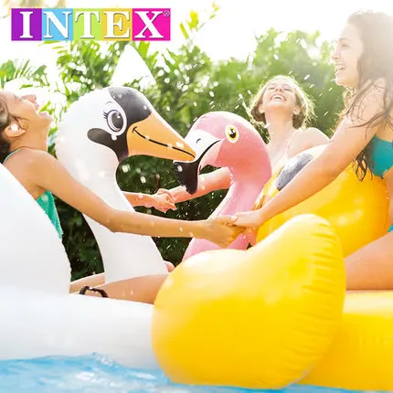 Intex для взрослых водная езда фламинго круг купания игрушка детей единорог