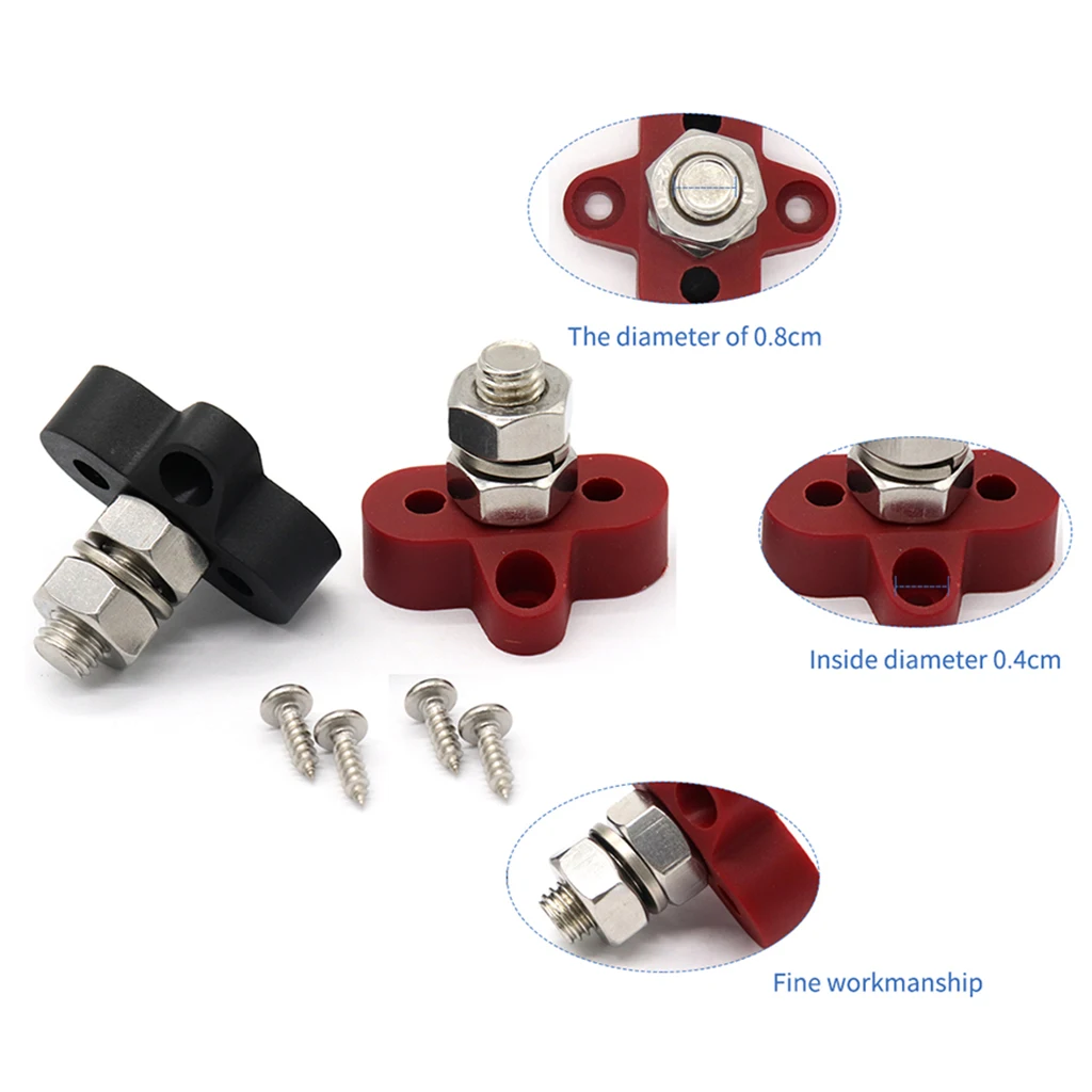 

2 шт. распределительный блок клеммный блок красный + черный 3/8''