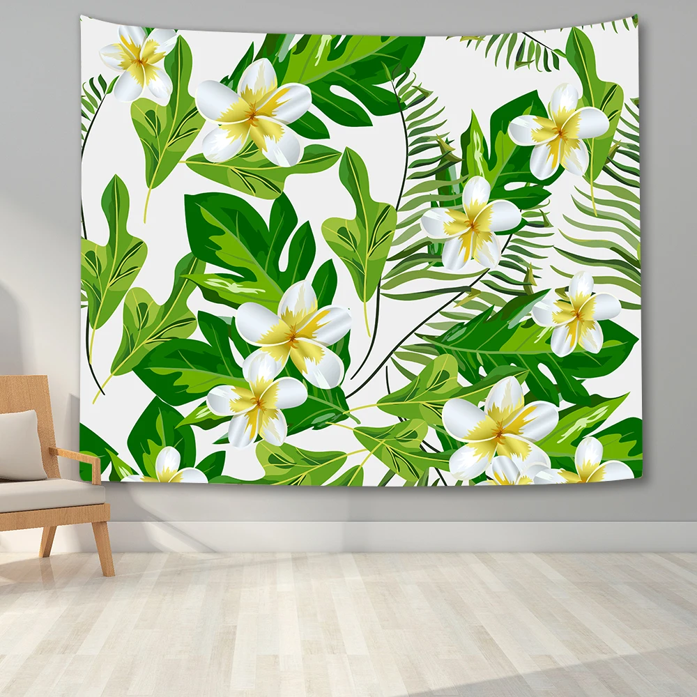 Цветочный гобелен с растениями настенное художественное подвесное одеяло для