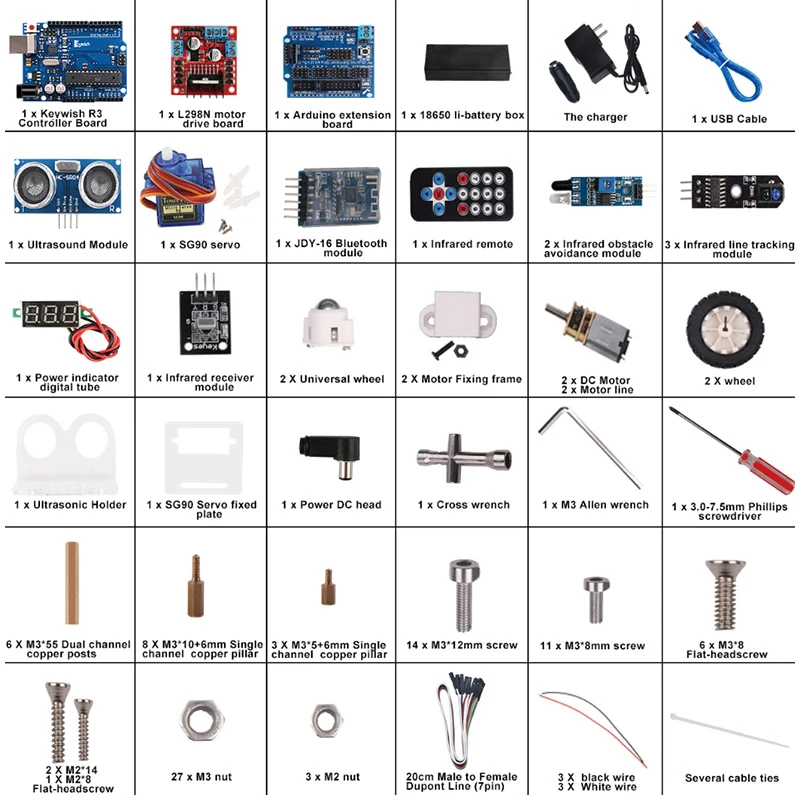 Робот Keywish для Arduino Project умный автомобиль стартовый набор с обучающим