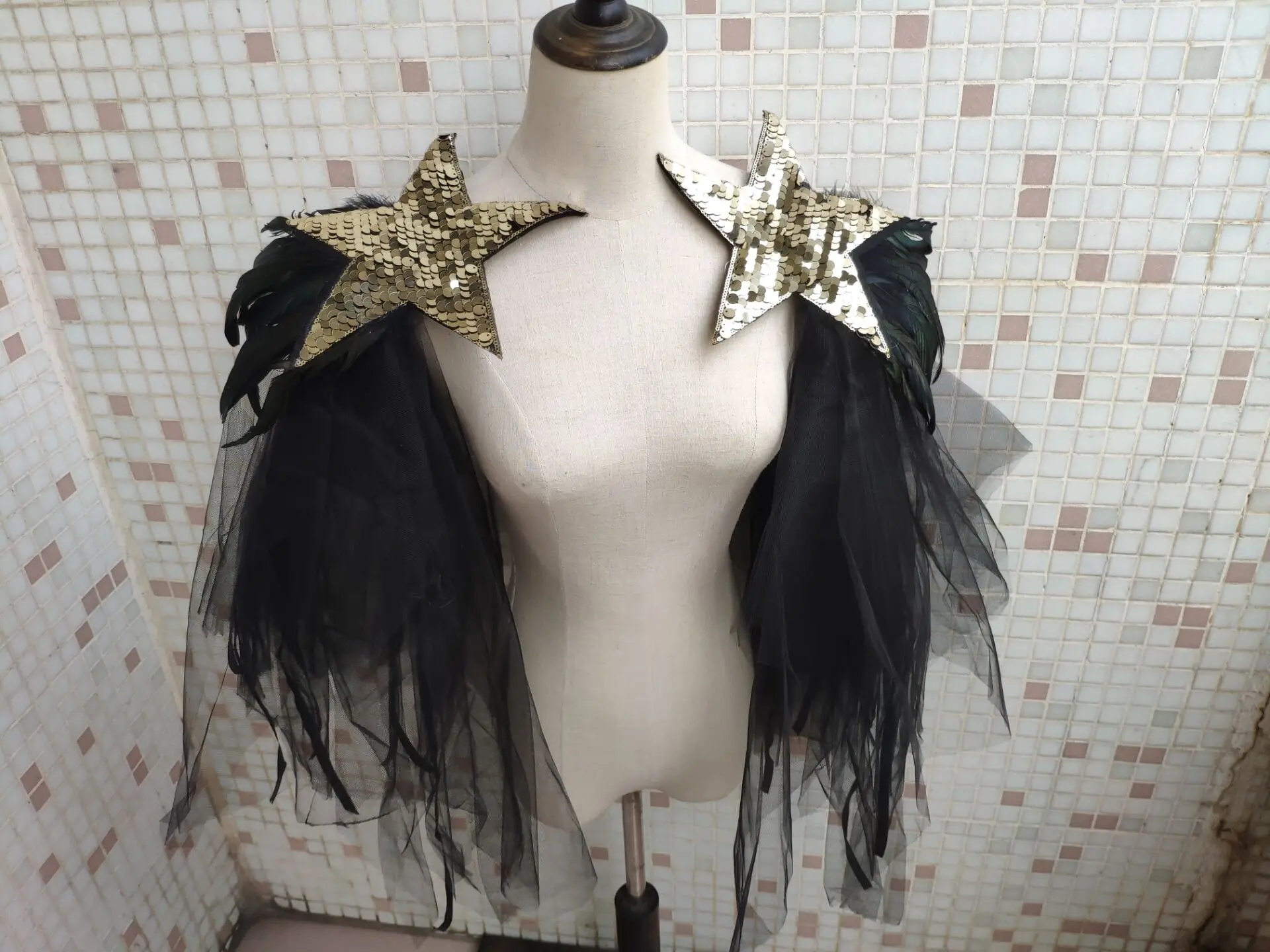 Большая сетчатая эполетка ручной работы брошь на плечо эполеты/эполеты