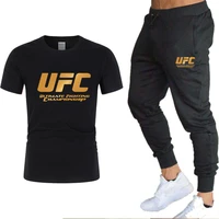 2022new men summer leisure sets t shirtpants two pieces casual tracksuit male mma boxing sportswear gym brand clothing sweat su