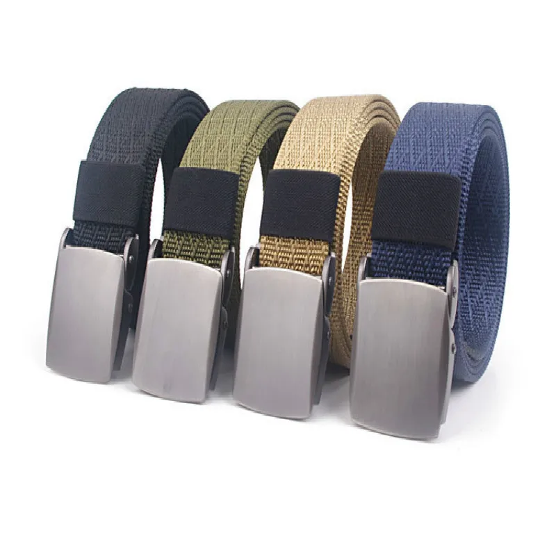 New Male Fashion Tactical High Quality Black Nylon Men's Belt Casual Straps Canvas Striped Belts for Men and Women Jeans Belts