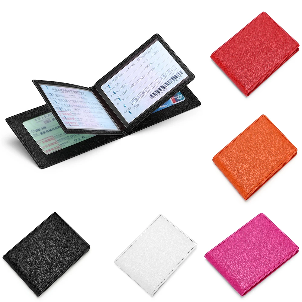 

1pcs 5 Color Driver License Holder Pu Leather On Cover For Car Driving Documents Business Id Pass Certificate Folder Wallet