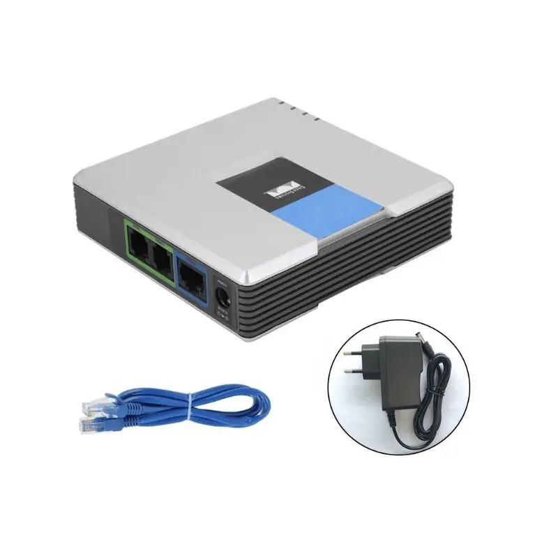 VOIP-шлюз 2 SIP-порты V2 протокол интернет-телефона речевой адаптер с сетевым кабелем