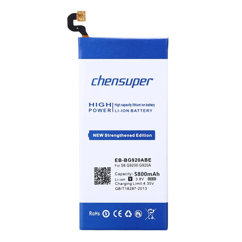 Новый аккумулятор емкостью 5800 мач для Samsung S6 G9200 G920f G920i G920A G925S|battery for samsung s6|battery