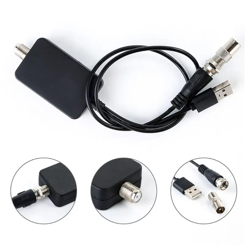 

Black Low Noise USB TV Antenna Amplifier Easy Installtion Digital Hd DVB-T2 ATSC Signal Booster for Cable TV Aerial Adapter