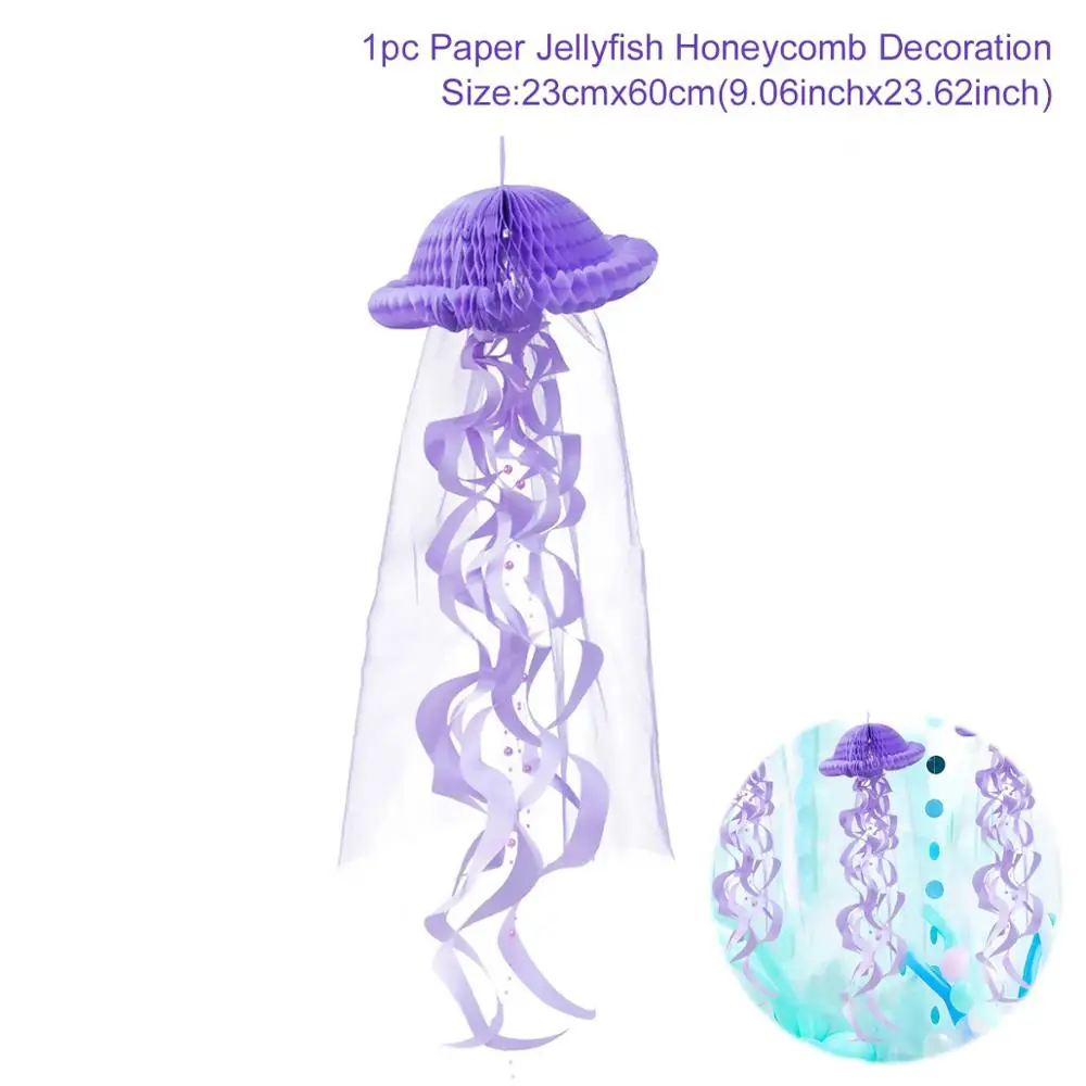 Paper Jellyfish 02 HUIRAN романтические вечерние принадлежности Русалочка украшение Русалочка подарок на день рождения Дети День рождения украшения для вечеринок - Цвет: Paper Jellyfish 02