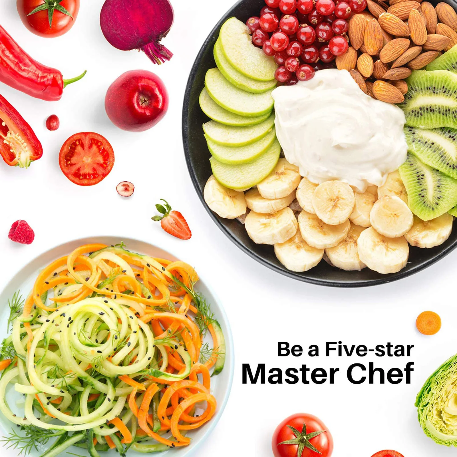 

5pcs Set Vegetable Cutter Slicer Electric Spiral Fruit Peeler Spiralizer Attachment For KitchenAid Stand Mixer Kitchen Accessory