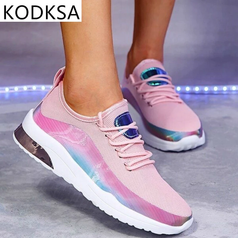 

Women Colorful Cool Sneaker Ladies Lace Up Vulcanized Shoes Casual Female Flat Comfort Walking Shoes Woman 2021 Fashion