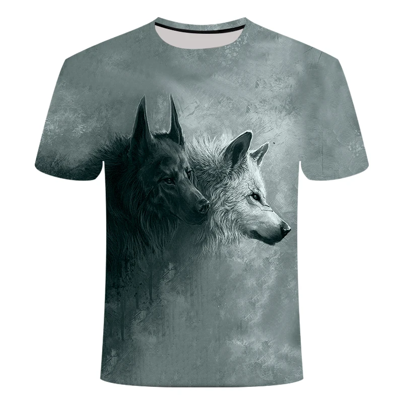 

2020 Men t -shirt new Wolf print T shirts 3D Men T-shirts Novelty Animal Tops Tees Male Short Sleeve Summer O-Neck Tshirts