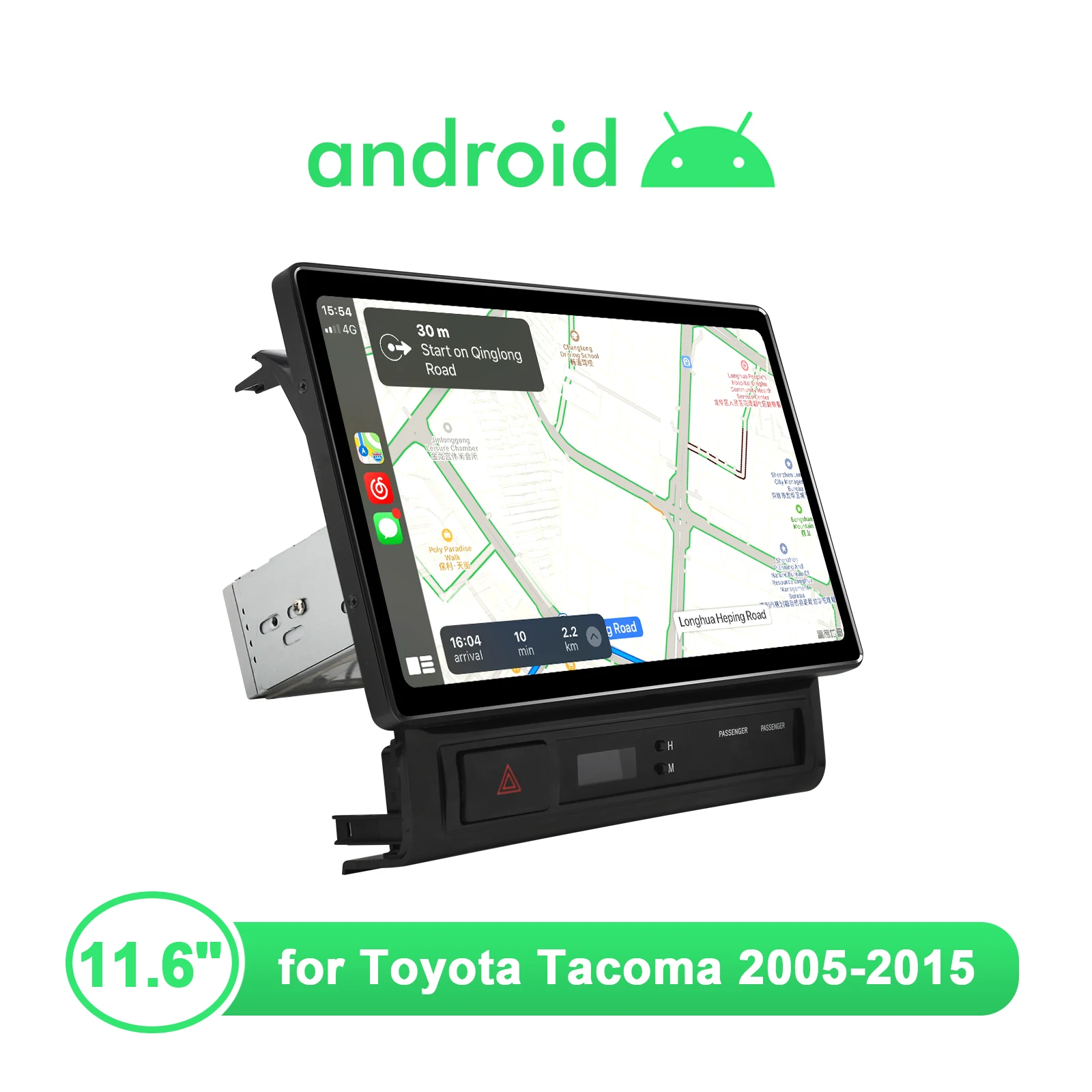 구매 자동차 라디오 안드로이드 10 오토라디오 멀티미디어 플레이어 헤드 유닛 무선 카플레이, 도요타 타코마 2005-2015 11.6 인치 대형 스크린
