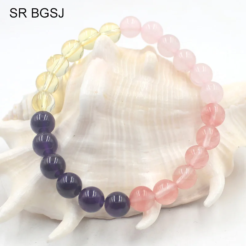 Free Shipping 8MM Valentine's Day Gift Natural Semi Precious Stone Round Beads Women Elegant Stretch Bracelet | Украшения и