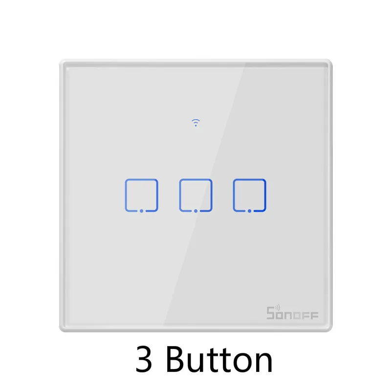 SONOFF T2 EU TX Smart Wifi Touch Wall Light Switch With Border Smart Home 1/2/3 Gang 433 RF/Voice/APP Control Works With Alexa