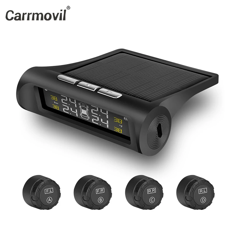 Цифровой ЖК-дисплей автомобильная система контроля давления в шинах солнечная