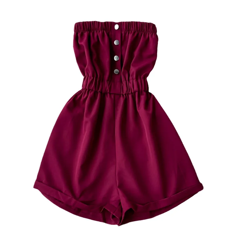 Комбинезон женский летний без рукавов с открытыми плечами широкими штанинами в