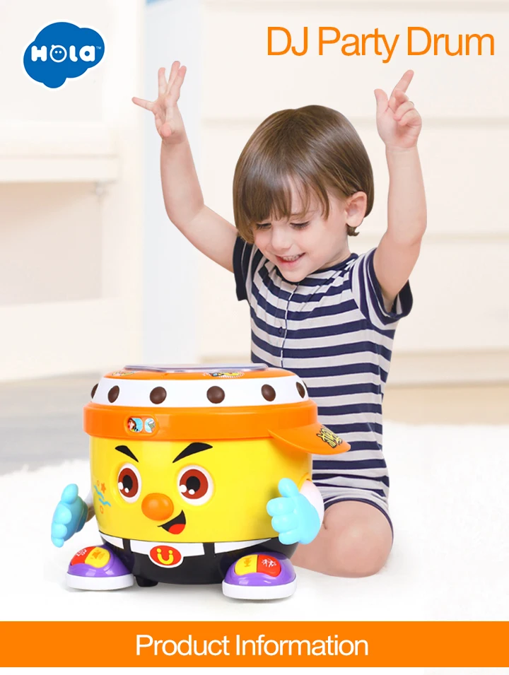 HOLA TOYS 6107 детская игрушка DJ вечерние барабанные игрушки с музыкой и светом Обучающие Развивающие игрушки для подарков
