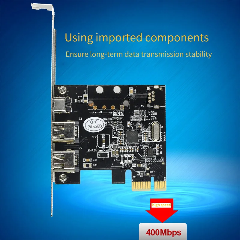 PCIe Combo 3 порта 1394A 1x 4Pin 2x 6Pin Плата расширения PCI Express к IEEE 1394 контроллер адаптера для