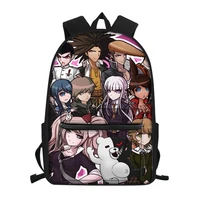 cartoon 3d anime canvas backpack danganronpa prints pattern girls school book bags large capacity womens travel backpacks