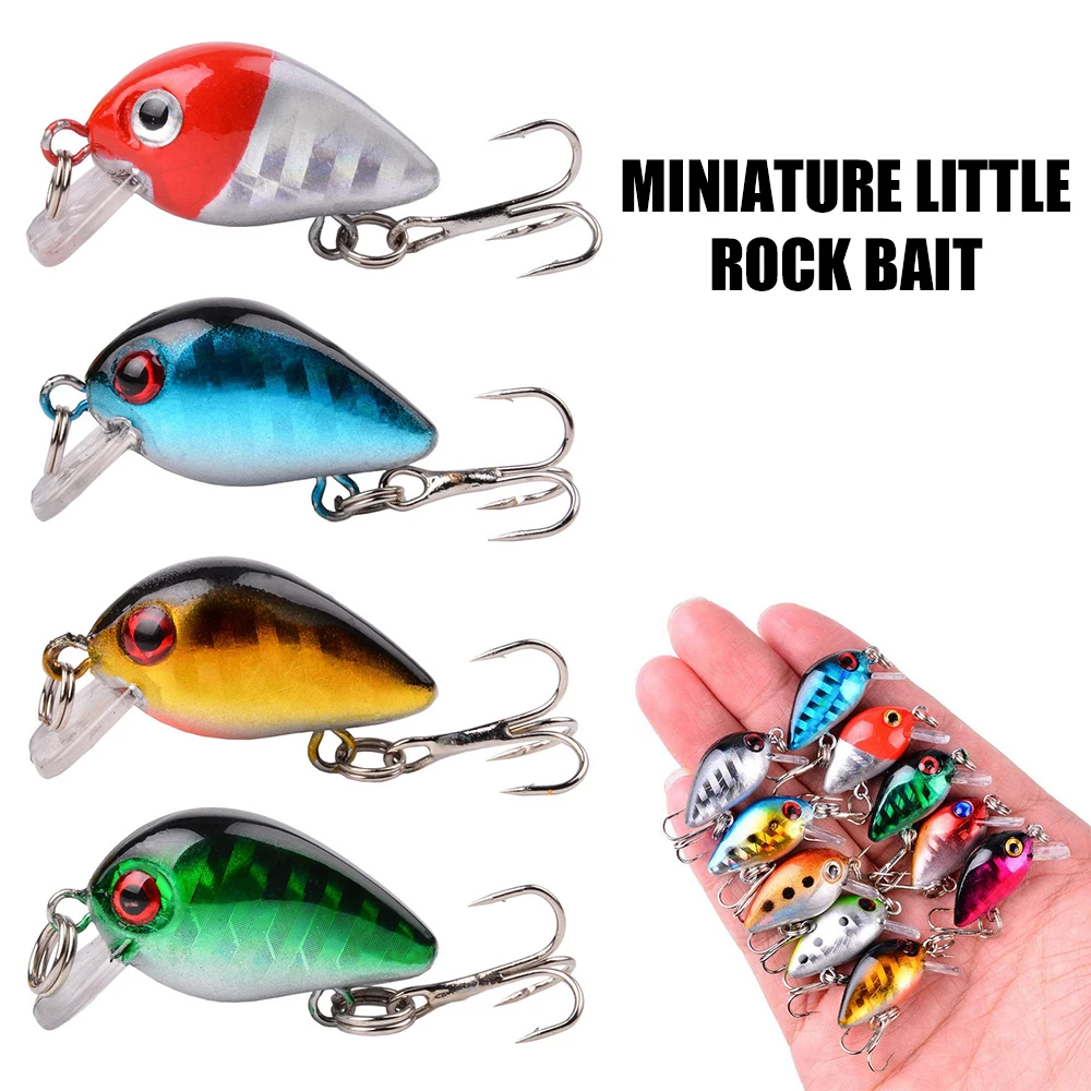 

Fishing Lure 2.8cm Mini Topwater Crankbait Artificial Bait Minnow 3D Eyes Lifelike Floating Fishing Swimming Swimbait