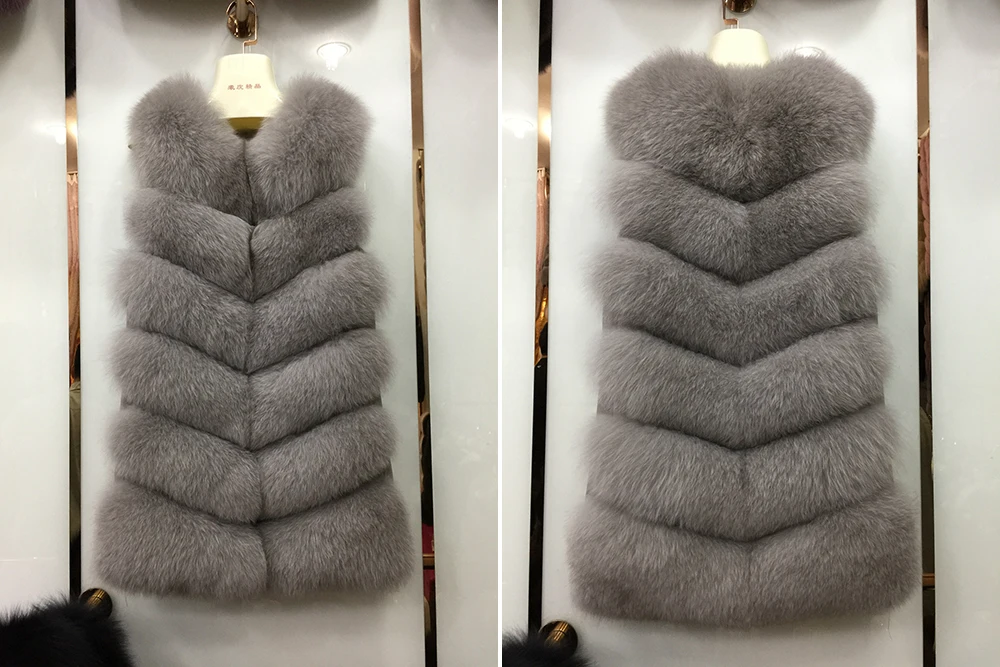 Jancoco Max, новинка, Длинный жилет из натурального Лисьего меха, Осень-зима, теплый, 6 рядов, жилет, женский, Повседневный, мягкий, жилет, высокое качество, S7167