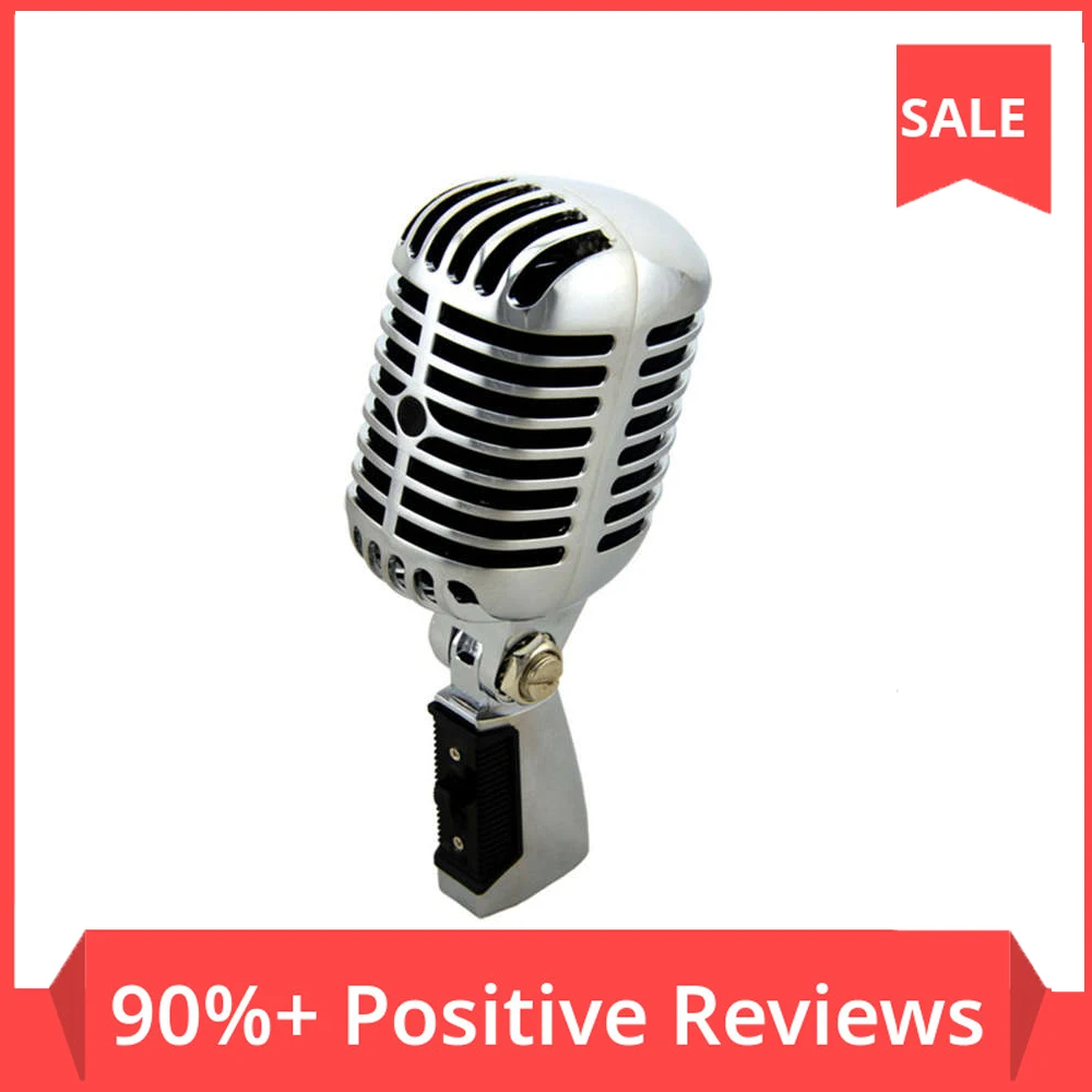 

Professional Wired Vintage Classic Microphone Good Quality Dynamic Moving Coil Mike Deluxe Metal Vocal Old Style Ktv Mic Mike